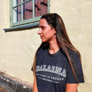Dalarna, "College Logo" T-shirt, Unisex, Charcoal/Vit - Team Dalarna
