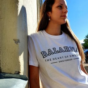 Dalarna "College Logo", T-shirt, Unisex, Vit/Svart - Team Dalarna