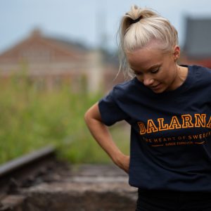 Dalarna, "College Logo" T-shirt, Unisex, Navy/Orange - Team Dalarna