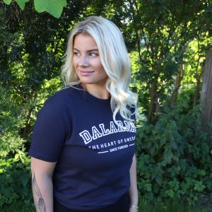 Dalarna "College Logo" T-shirt, Unisex, Navy/Vit - Team Dalarna