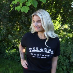 Dalarna, "College Logo" T-shirt, Unisex, Svart/Vit - Team Dalarna