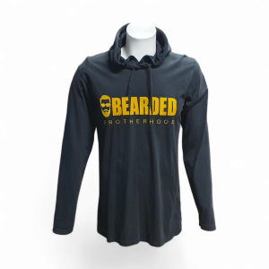 Hooded Tee, Bearded Brotherhood, Black/Gold - Bohemian Gentleman